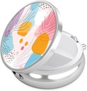 Nipichsha Pill Box, Mały piórnik do torebki i kieszeni, Cute Travel Medicine Organizator, Przenośny pojemnik na leki do przechowywania witamin, Medycyna, Olej rybny i suplement, A01-Wzór stylu sztuki