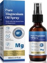 Pure Magnezu Oil Spray, 100% Pure & Natural Magnezu Spray, Gluten Free, Non-GMO Topical Magnezu Body Spray z rozmarynem i olejem Eukaliptusa, Magnezu Oil for Feet, 2.02FL.OZ (# 1)