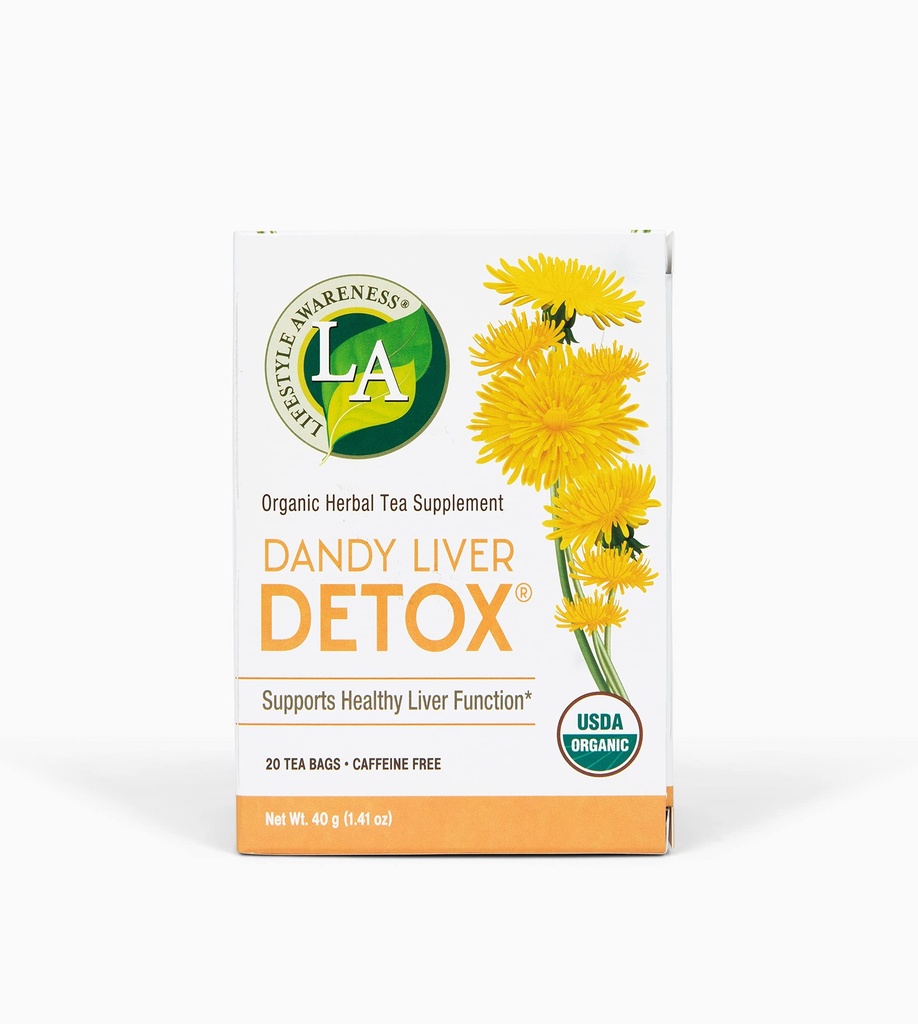 Tea Świadomość stylu życia, Kofeina Free Dandy Liver Detox Tea, 20