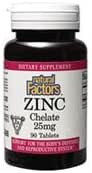 Czynniki naturalne - Chelat cynku 25 mg, Wsparcie dla zdrowej skóry i funkcji immunologicznych, 90 tabletek