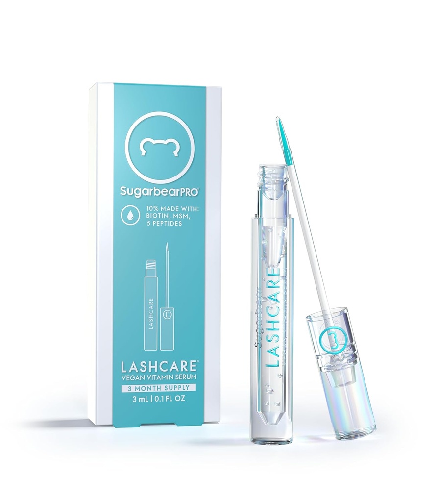 SugarbeyPRO LashCare Witamina Serum z Peptydami MSM i Biotin 124; Wegańska Formuła Pytania 124; 3 Miesiąc Dostawy dla Fuller Healthier Looking Lashs