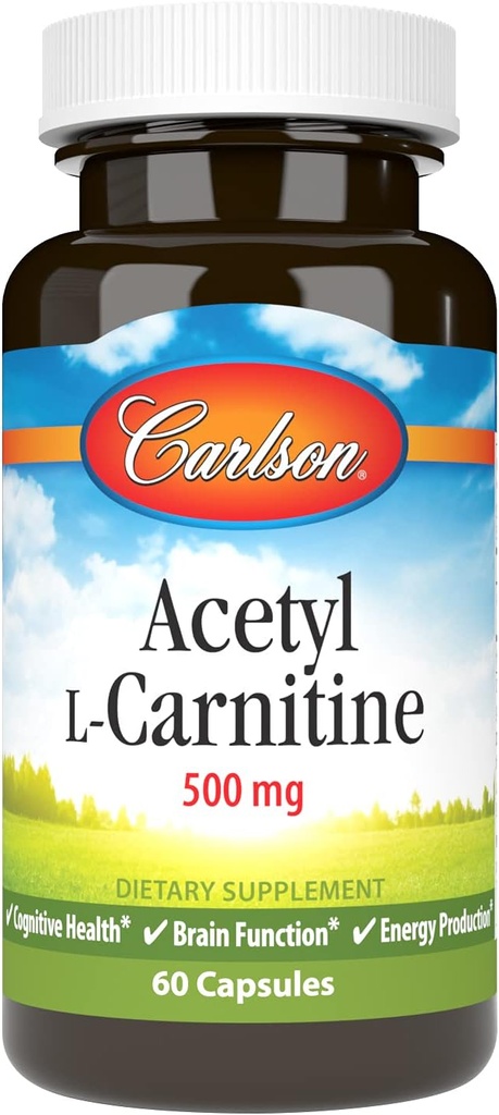 Carlson Labs Acetyl L- Carnitine, 500 mg, 60 kapsułek