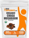 BulkSupplements.com Organic Chaga Mushrooms Powder - Chaga Mushroom Supplement, Superfood Supplement - Vegan & Gluten Free, 500mg per Serving, 1 kg (2,2 kg) (Opakowanie 1)