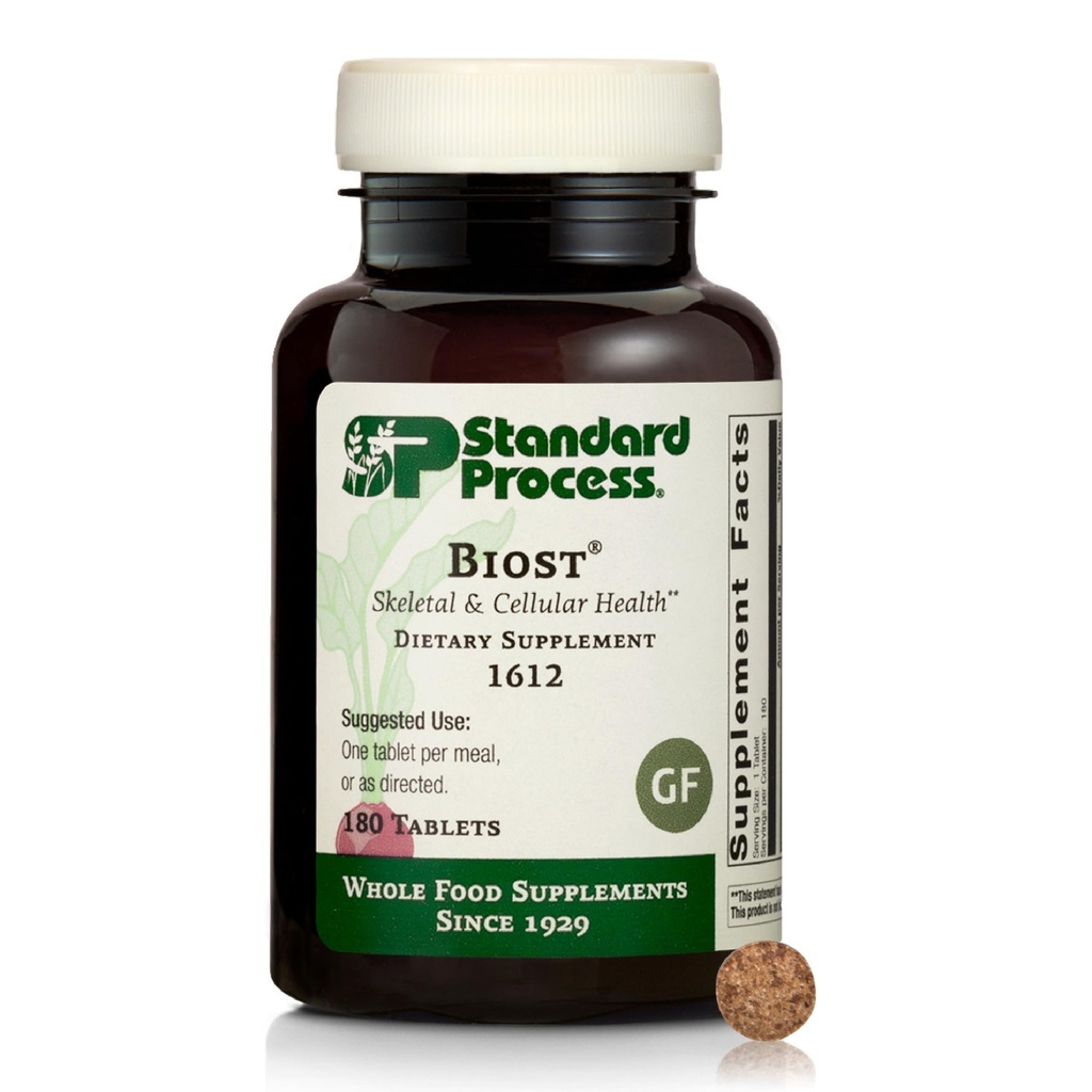 Standard Process Inc. Biost - Suplement do Zębów i Zdrowia Kości z Cytratem Magnezu Whole Food, Lactate wapnia, Mangan - 180 tabletek