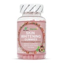 Gummy wybielające skórę, z Glutationem, Kolagenem i Biothem, Nawodniona Młoda Skóra, Świecące i plamy Znikające, Anti-Aging, 60 Count