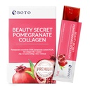 Boto Beauty Secret Pomegranat Collagen 20g - Koreański Kolagen Piękności Galaretka Stick, Niski Kolagen Molekularny ryb, Pomegranat Flavored - Opakowania 15