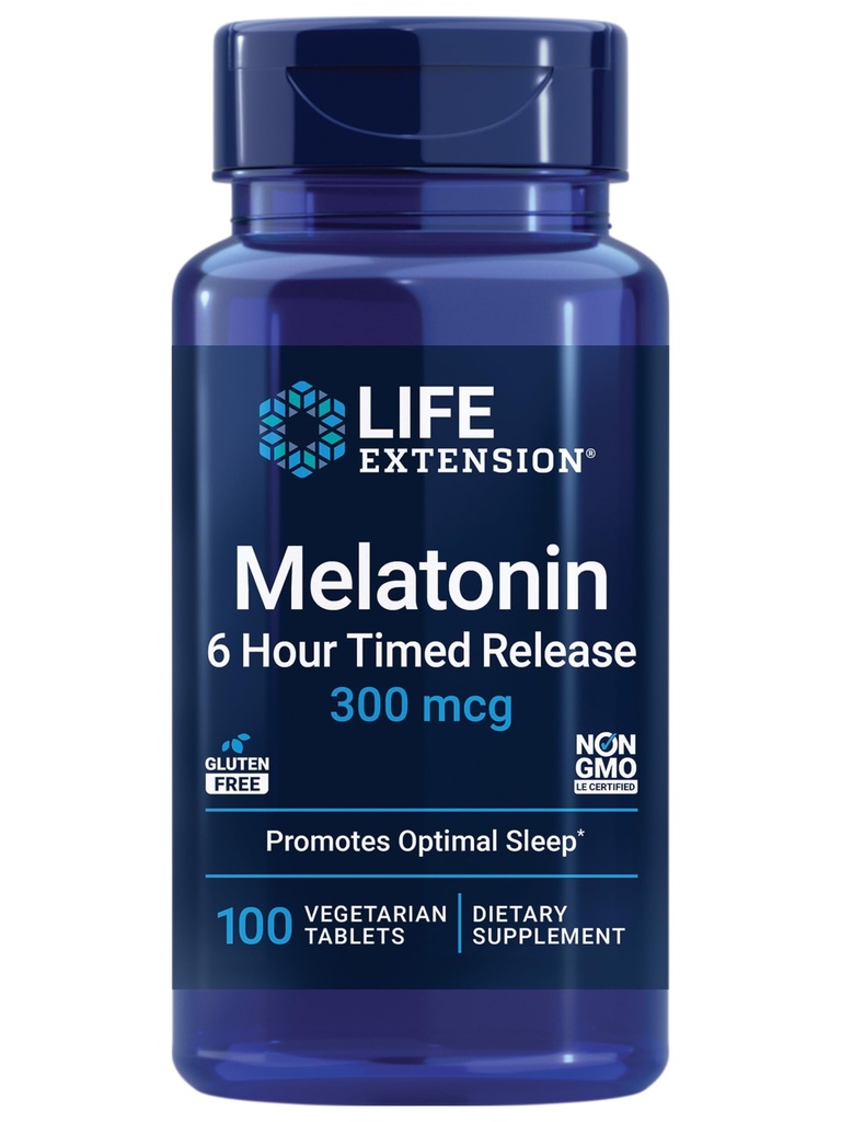 Life Extension DHEA 25 mg i Melatonin 6 Godzinne uwalnianie 300mcg - 100 kapsułek i 100 tabletek