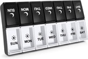 7 Day Pill Organizator 2 razy dziennie, Duży tygodniowy PM Pill Box, Day Night Medicine Organizator, Pill Case Dwa razy dziennie, Pill Container
