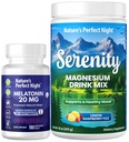 Nature 's Perfect Night Melatonin 20mg Szybkie rozpuszczanie mieszanych jagód 180 Licz z Serenity Magnezu Proszek 15 oz Lemon Malina