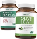 Sea Moss & Olive Leaf Extract (1- Month Supply) Olive Moss Blend - Organic Irish Sea Moss - Raw Vegan Supplement (60 Caps) & Olive Leaf Extract Super Siła: 20% Oleuropein - Vegetarian (120 Caps)