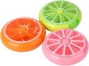Przenośne mini 7 dni w tygodniu Okrągłe Kształt rotacyjny Cute Fruit Style 3- Przenośny Pill Organizer Box (Mieszany kolor)
