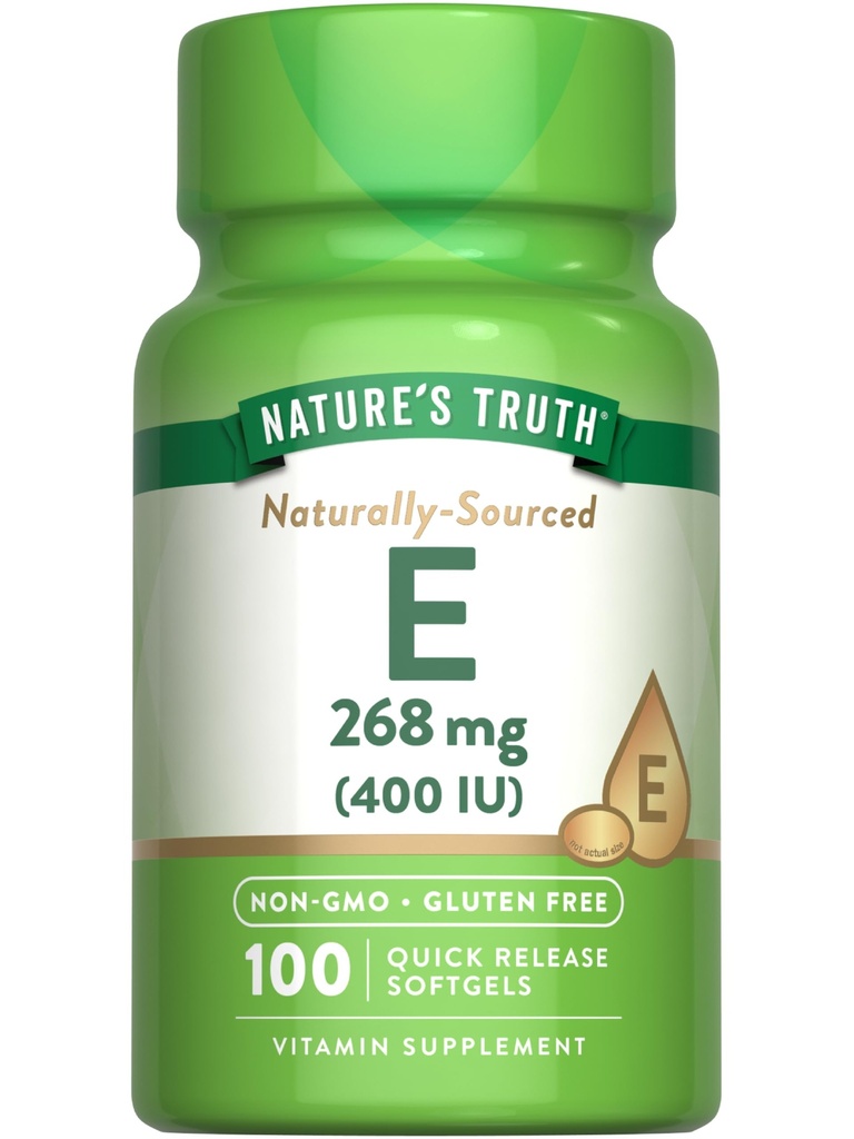 Nature 's Truth Witamina E 400 IU Softgels 124; 268mg Bilans 124; 100