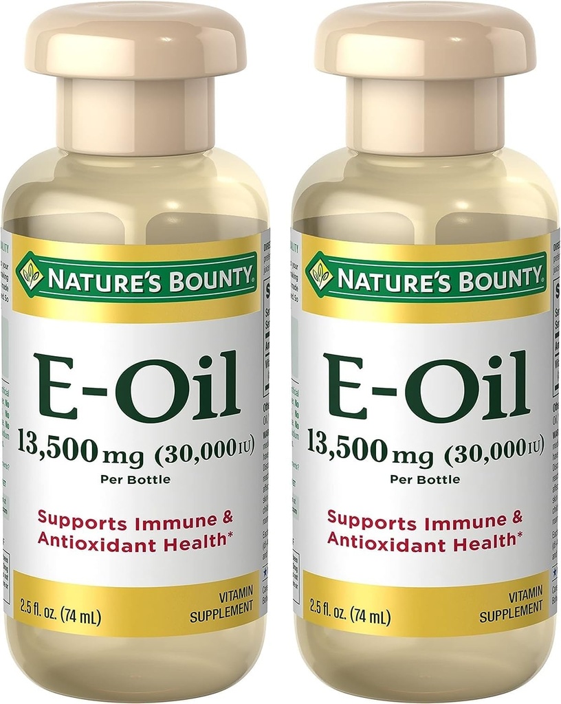 Nature 's Bounty Witamina E Olej, Wspiera immunologiczne i przeciwutleniacz, 30,000IU Witamina E, Topical or Oral, 2,5 fl Oz (Opakowanie 2)