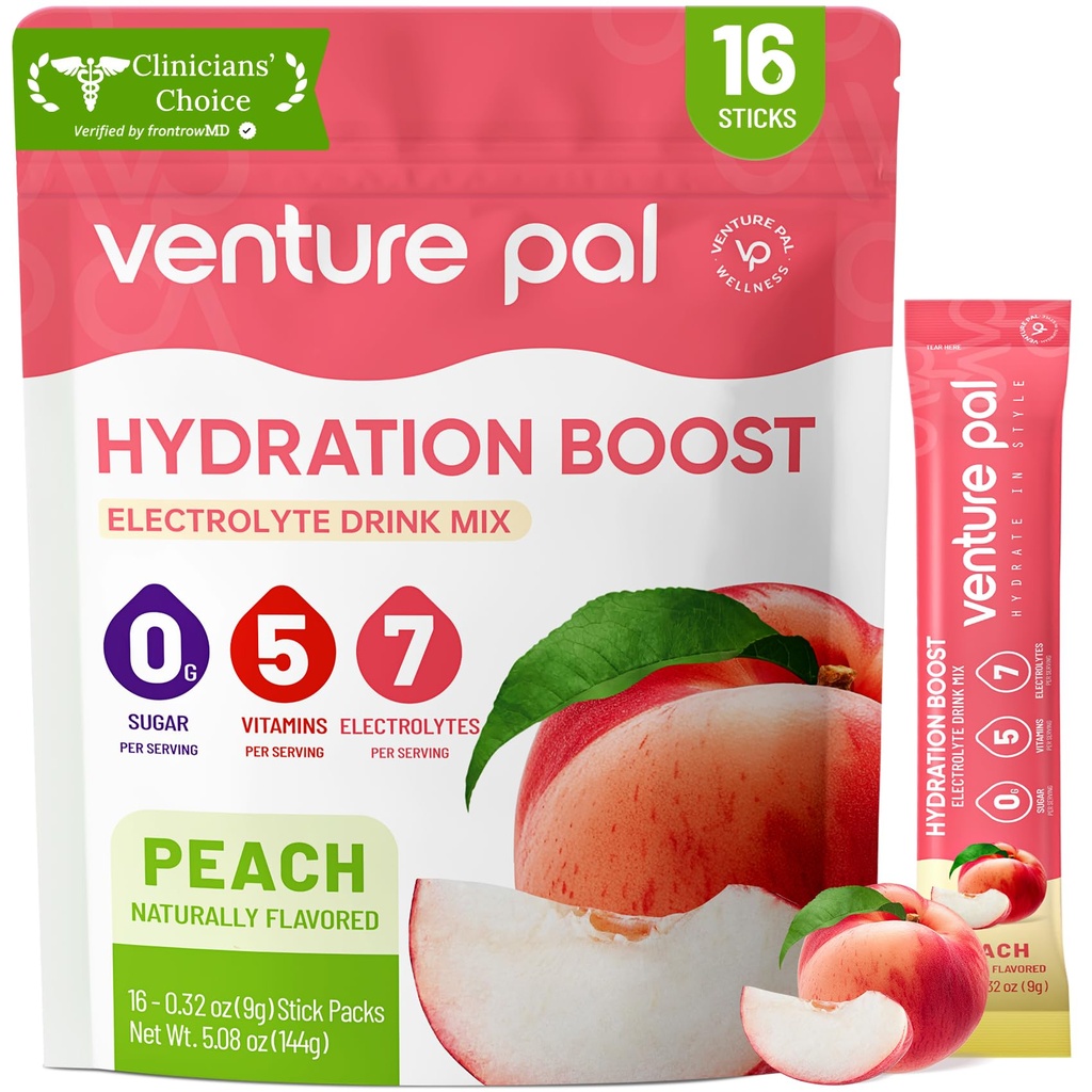 Penture Pal Sugar Free Electrolyte Puder Pakiety - Płynne codziennie IV Pakiety nawadniania 124; Electrolytes Drink Mix z 5 Witaminy i 7 Elektrolity 124; Keto Friendly 124; Non-GMO Equipment 124; Certified Vegan Equipment 124; 16 Sticks