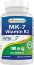 Najlepsza naturalna witamina K2 (MK7) z suplementem D3 do kości i serca (5000 j.m. witaminy D3 i 100 μg witaminy K2 MK7), 180 tabletek