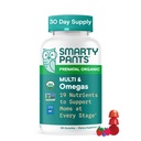 SmartPants Organiczne witaminy prenatalne dla kobiet, Gummies multiwitaminowe: Biotin, Metylfolat, Omega 3 (ALA), Witamina D3, C, Witamina B12, B6, A, K2 & Cynk, Cholina, Wegetarianin, 120 Count (30 Day Supply)