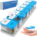 Dodatkowy duży tygodniowy pill organizer - XL Daily pill box - 7 Day Am Pill Case Jumbo Pill Container for Supplements Big Pill Holder Dwa razy dziennie