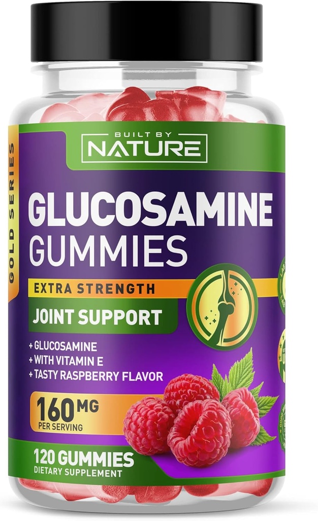 Gummie glukozaminowe z witaminą E - Advanced Joint Support Gummy Supplement, Wysokiej mocy przeciwutleniacz, Comfort for Back, Knees, Hands - 120 Gummies