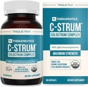 C-Strum ® Organic Bovine Colostrum Supplement, 60% igG, Pierwsze dojenie, Pasza trawy, Max Siła Colostrum Kapsułki z niemieckich krów mlecznych - Gut, Immunitet, Support skóry i włosów (90 liczba)