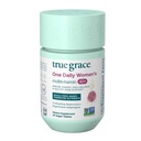True Grace One Daily Women 's Multivitamin 40 + Femented Minerals, Organic Adaptatogens & Mushroom Energy, Immune, Bone Support - Non-GMO - Żelazko, Gluten & Soy Free - 30 Vegan Tablets