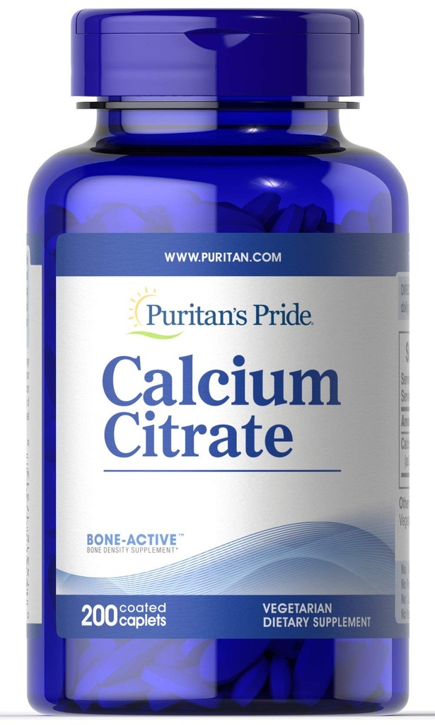 Purytan 's Pride Wapnia Citrate 200 Mg, 200 Count