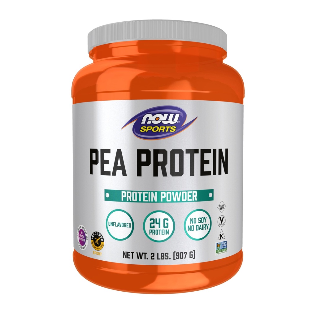 Teraz żywność Sport Nutrition, Białko grochu 24 g, Szybkie wchłanianie, Proszek niearomatyczny, 2- Funt
