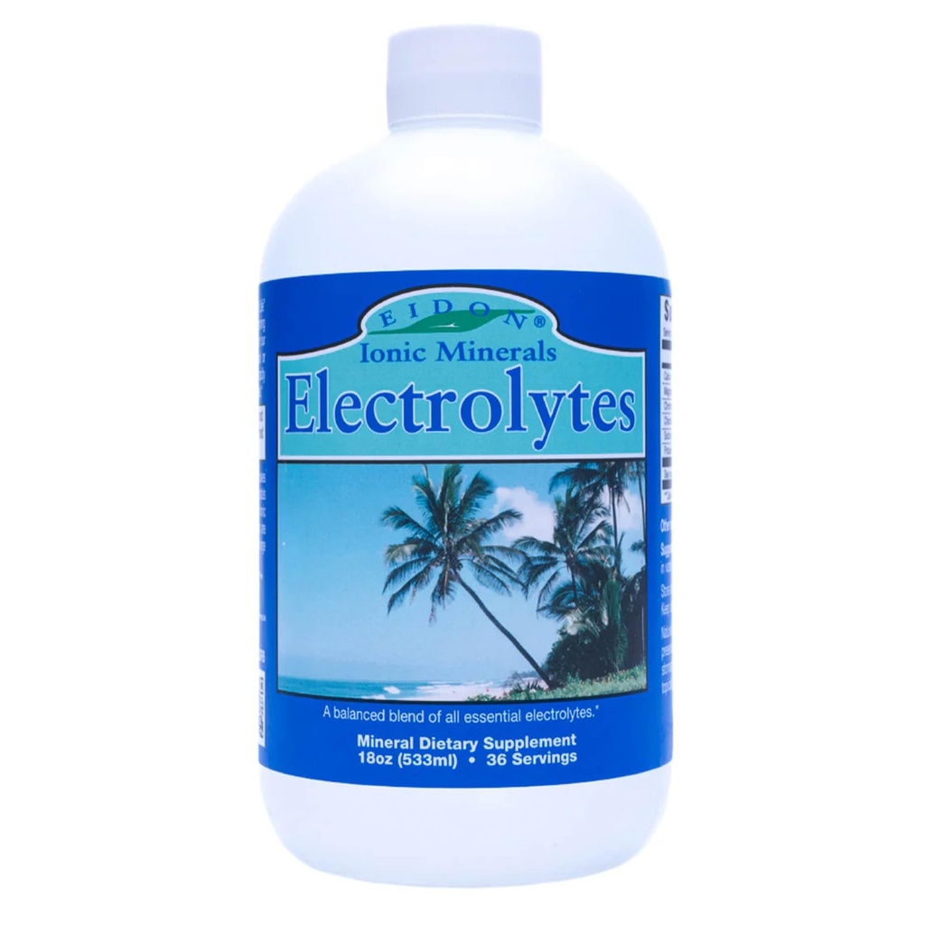 Eidon Electrolytes - płynne krople elektrolitów, jonowy suplement mineralny do dodawania do wody, uzupełnianie i równowaga Równowaga elektrolitów, Hydration Support, Niesłodzony Cukier wolny - 18 oz