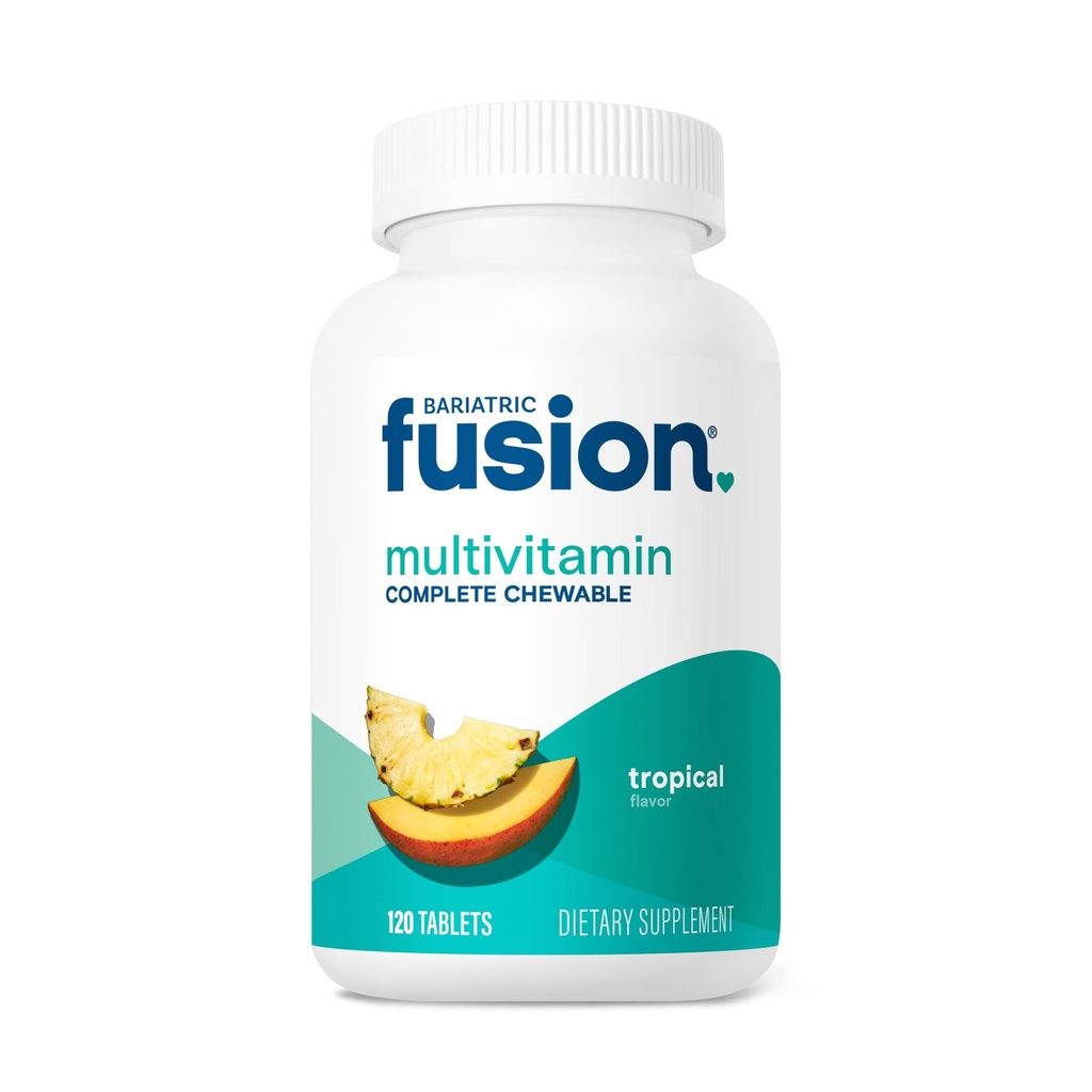 Bariatric Fusion Bariatric Multivitamine with Iron Complete Chewable Adult 124; Tropical Flavor Adult 124; Post Bariatric Vitamin for Gastric Bypass and Sleeve Gastrectomia Adult 124; One Month Supply