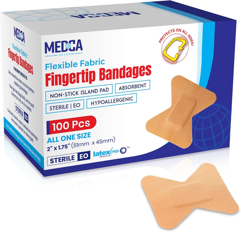 Elastyczne bandaże materiału - Flex opatrunki klejące opatrunek na palce i chronić rany przed zakażeniem - (100 Count Box)