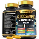 Suplement Glukozaminowy MSM dla mężczyzn i kobiet - 11in1 Formuła - Połączenie z magnezem, turmerią, Boswellią, Quercetin, Burdock Root i więcej 124; Wsparcie Joint & Mobility - 150 Kapsułki