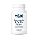 Vital Nutrigents Pancreatin & Ox Bile Extract 500mg < 124; Natural Digestive Enzymes for Women & Men < 124; Supports Destination of Protein, Fat, and Carbohydrates * < 124; Gluten, Dairy & Soy Free > 124; 120 kapsułki