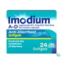 Imodium A- D Fast- Acting Anti- Diarrheal Softgels, Loperamid HCl 2 mg, Travel Essential Diarrhea Relief Medicine dla dorosłych, 24 Count, Anti Diarrhea Pills, Wiek 12 +, Łatwy do połykania
