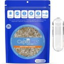 Capsuline Size 0 Puste kapsułki żelatynowe, jasne - 10000 Hrabia 124; Gluten Free, Kosher, Non-GMO Certified Identified 124; Pure Bovine Pill Czapki do napełniania suplementu DIY