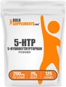 BulkSupplements.com 5- HTP Powder - 5- Hydroxytryptofan, 5 HTP Supplement - 5- HTP 200mg, Mood Supplement Supplement - Gluten Free, 200mg per Serving, 25g (0,88 oz) (opakowanie po 1)