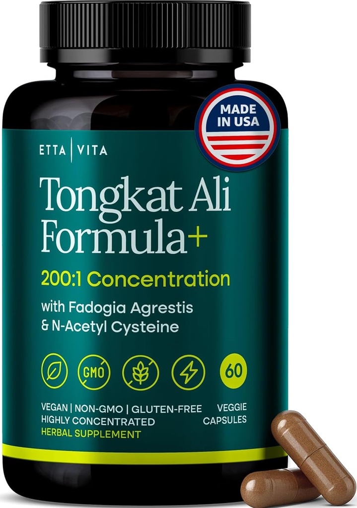 Pothent Longjack - Tongkat Ali & Fadogia Agrestis Suplement dla mężczyzn i kobiet Energia, T Wsparcie, Lean Muscle Growth & Recovery, Hormonal Balance, Wstępne ćwiczenia z Vegan NAC wątroby Detox & Cleanse