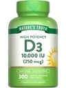 Nature 's Truth Witamina D3 10000 IU Softgels 124; 300 Hrabia 124; Dodatkowa siła 124; Non-GMO & Gluten