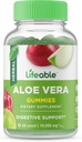 Żywe gumki Aloe Vera suplement dla dorosłych - 10 000 mg - Great Tasting Natural Flavored Gummy - Gluten Free, Wegan, Non-GMO Chewable - dla dorosłych, Mężczyźni, Kobiety - 60 Gummies - 30 Dawki
