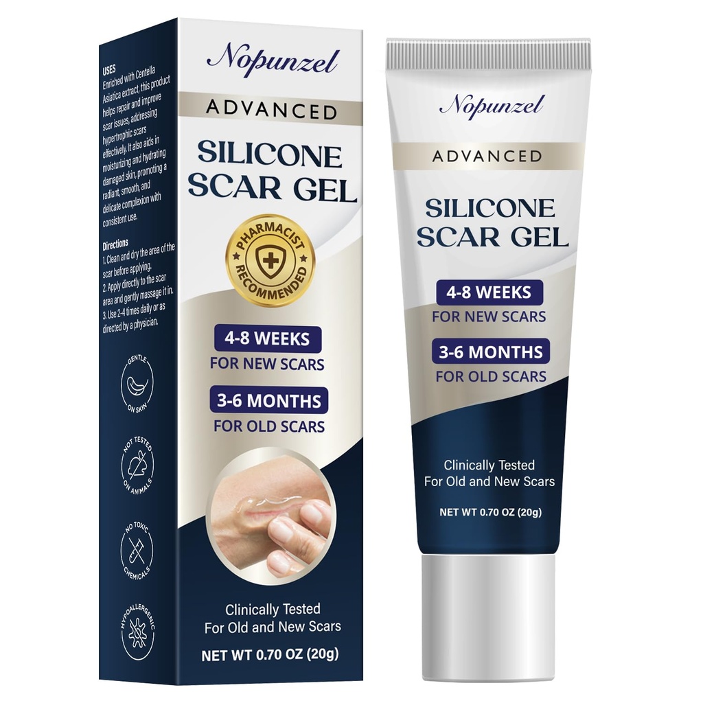 Silikon Gel Blizna: Silikon żel dla Blizny - Poprawa wyglądu Blizny dla Starych i Nowych Blizny - Medical Grade Silicone - Zaawansowany Blizna Gel - Skaldy - Chirurgia - Urazy - Stitches - Burns - 20g