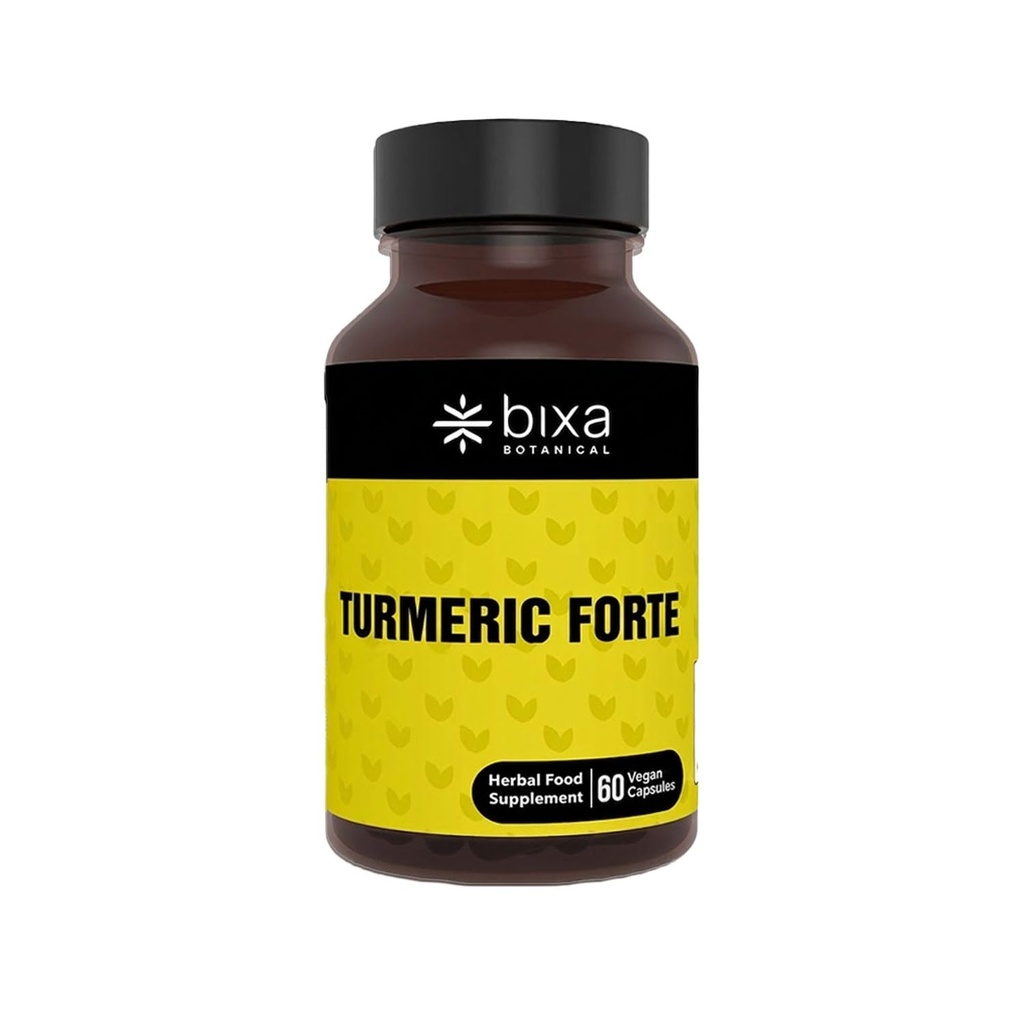Bixa BOTANICAL Turmeric Forte Kapsułki 124; Kurkumina o dużej mocy z Black Pepper 124; Zwiększona absorpcja do wspólnego i immunologicznego wsparcia 124; 100% Pure Ayurvedic Herbal Supplement