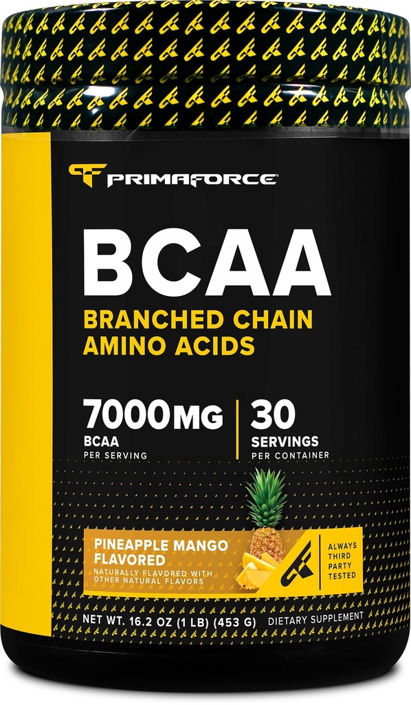 Primaforce BCAA Proszek (Ananas Mango) (30 Służenia) - 7000MG 2: 1: 1 BCAA, Post- Workout Recovery Drink z Amino Kwasy i prawdziwe sól dla mężczyzn i kobiet