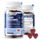 Melatonina Free 5- HTP GABA Suplement Gumumie dla dorosłych i dzieci 12 + z L- Theanine, Glycinate magnezu, L- Tryptofan, Apigenin - Bez cukru, Flavor truskawka, Wegan, 120 Hrabia