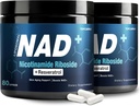 NAD + Suplement 1000mg - Nikotynamid Ribozyd (NR) i Resveratrol, Liposomal NAD czystych składników organicznych dla kobiet i mężczyzn Zdrowe Starsze, Mózg i Energia komórkowa, 80 Kapsułki (2Pcs)