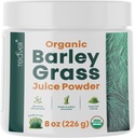 Teaveli Organic Barley Grass Juice Powder - Raw, Utah Grown Barley Grass Juice Extract for Detox- Complements Wheatgrass Juice - Made in USA Without gluten, Additives or Preservaties - 8 oz (226 Grams)