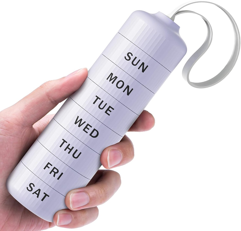 7 dzień Pill Organizator, Travel Pill Box z bezproblemowym designem otwarcia, Zoksi Tygodniowy BPA Free Medicine Organizator z dużym pojemnikiem, Przenośny wodoodporny Case dla witaminy, Olej rybny, Suplement