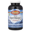 Carlson - Super Omega-3 Gems, 1200 mg Omega- 3, wsparcie sercowo-naczyniowe, funkcje mózgu i vision Health, 180 żel miękkich