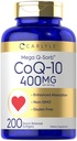 Carlyle CoQ10 400mg Softgels 124; 200 Hrabia 124; Koenzym Wysokiej Absorpcji Q10 Bilans 124; z ekstraktem Black Pepper 124; Non-GMO i Gluten