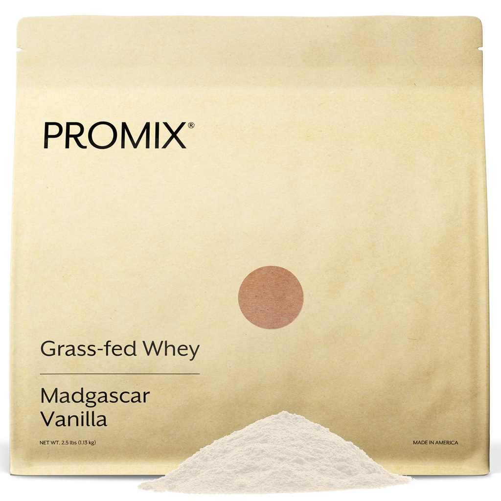 ProMix Nutrition Serwatka protein proszek, Wanilia - Grass- Fed - Postworkout Fitness & Nutrition Shakes, Smoothies, Pieczenie i Gotowanie Przepisy - Gluten- Free & Keto- Friendly - 2.5 Funt (opakowanie po 1)