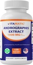 Vitamatic Andrographis Extract 1000 mg Per Serving - 120 Veg kapsułki - 20X Extract, 100% wegetarianin, All- Natural, Gluten Free, Non-GMO