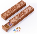 Drewniany Pill Organizator, 7 dni Pill Box, Pill Box podróży, Drewniany Pill Case Privacy Protection Perfect for Medication, Witaminy, Oleje rybne, Suplementy