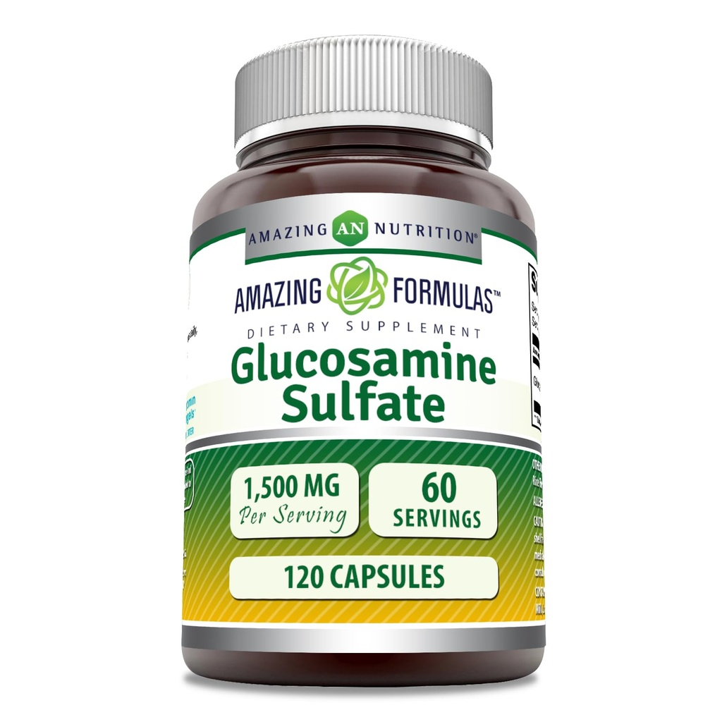 Amazing Supples Glukozaminy Suplement siarczanowy 124; 1500 Mg Per Serving Budapest 124; 120 Kapsułki 124; Non-GMO Budapest 124; Gluten- Free Supplement 124; Made in USA